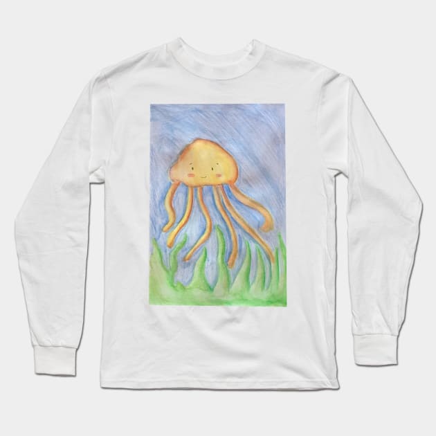 Jelly Fish 1 Long Sleeve T-Shirt by Thedisc0panda